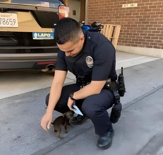 You Won’t Believe What This Stray Puppy Did to Get Adopted by a Police Officer!