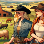 A blonde and a redhead have a ranch. They have just lost their bull.